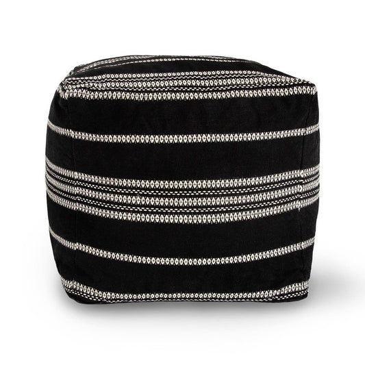 Spanish Banks Pouf - Black Stripe