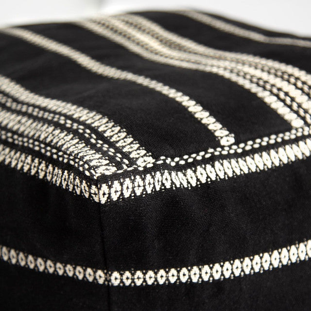 Spanish Banks Pouf - Black Stripe
