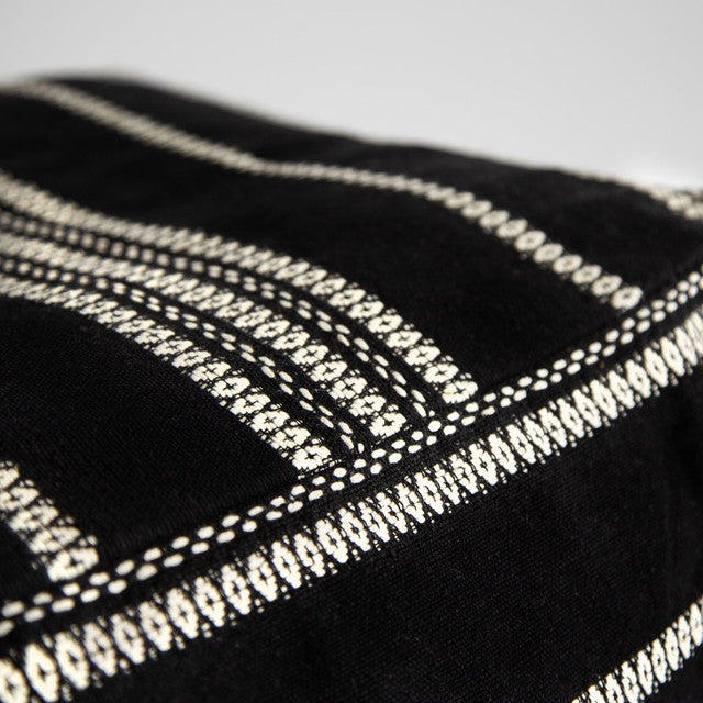 Spanish Banks Pouf - Black Stripe