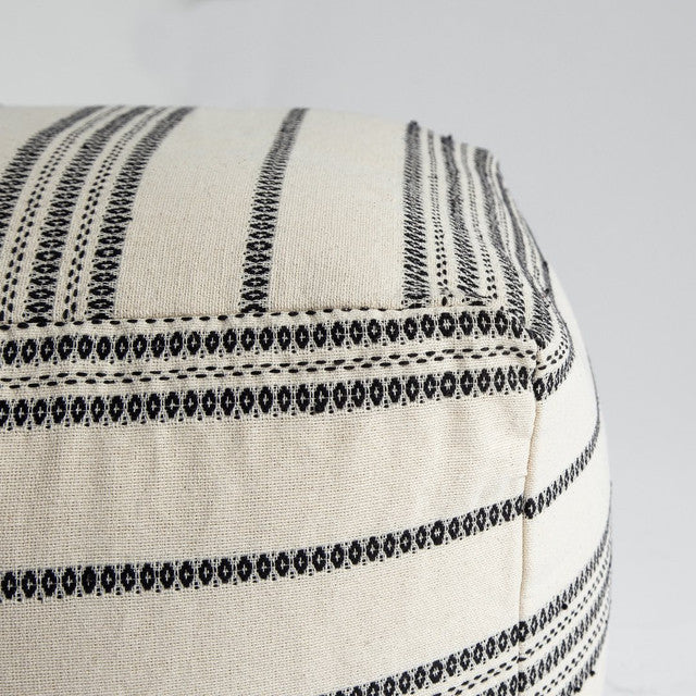 Spanish Banks Pouf - White Stripe