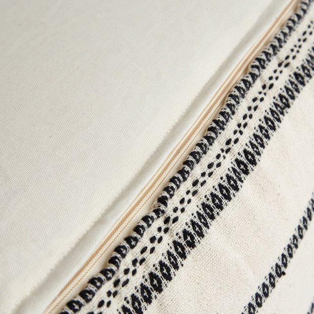 Spanish Banks Pouf - White Stripe