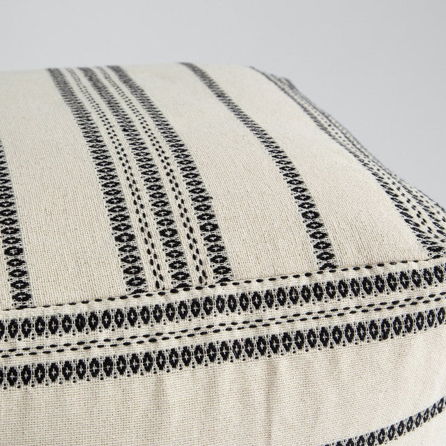 Spanish Banks Pouf - White Stripe