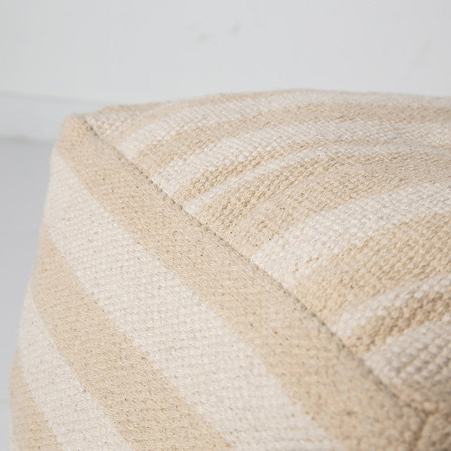 Spanish Banks Stripe Pouf - Natural