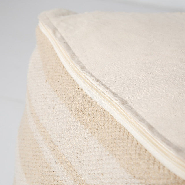 Spanish Banks Stripe Pouf - Natural