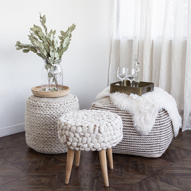 Kerrisdale Braid Pouf - S