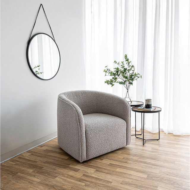 Arbutus Swivel Chair - Greige Boucle
