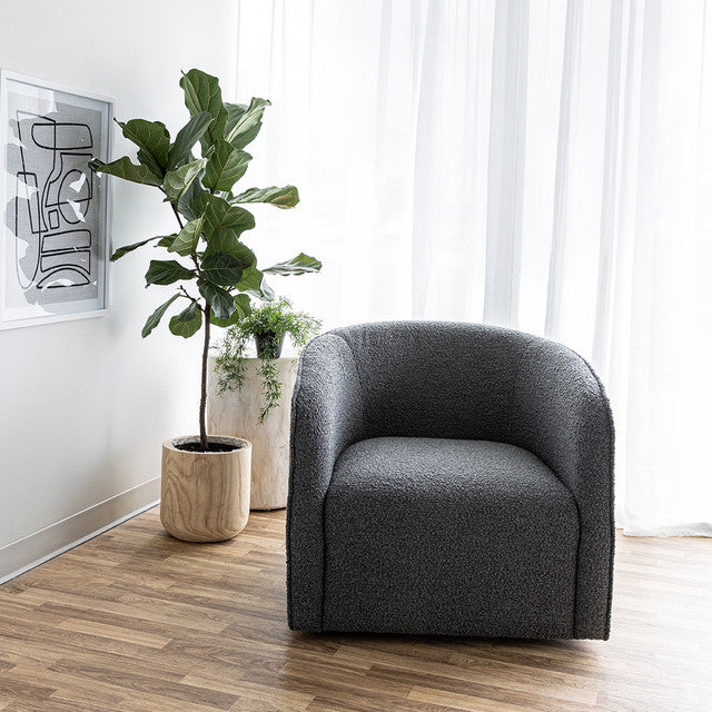 Arbutus Swivel Chair - Slate Boucle