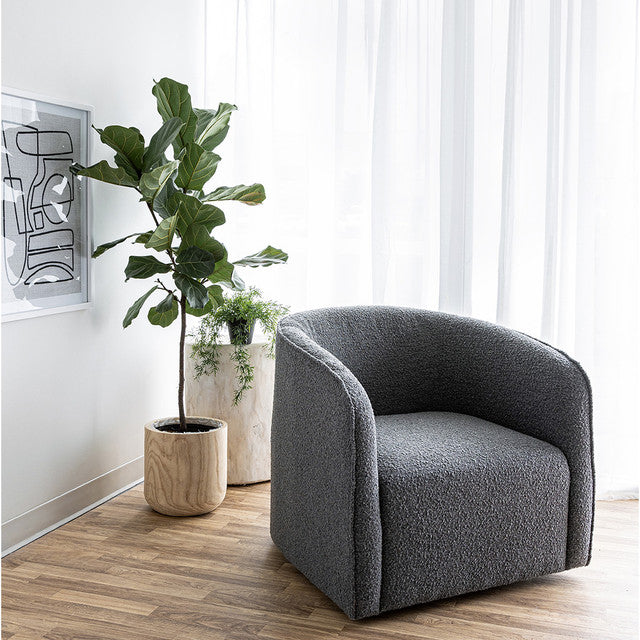 Arbutus Swivel Chair - Slate Boucle
