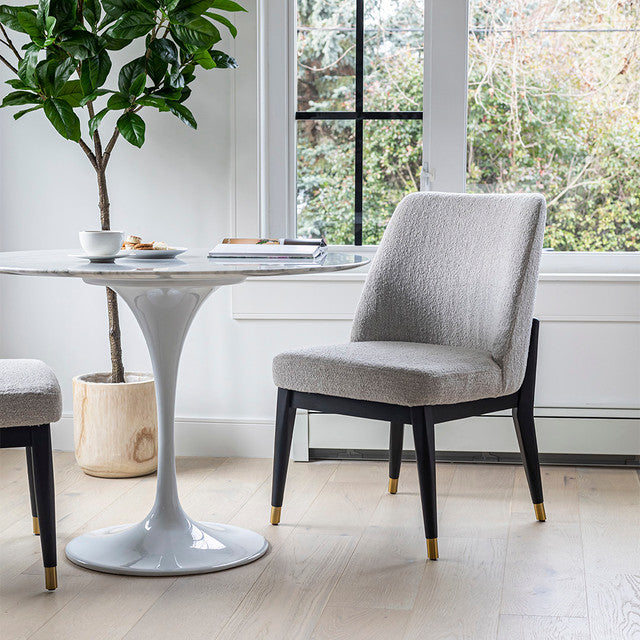 Fraserview Dining Chair - Dark Base - Taupe Boucle