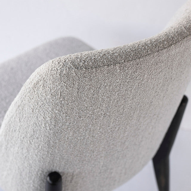 Fraserview Dining Chair - Dark Base - Taupe Boucle