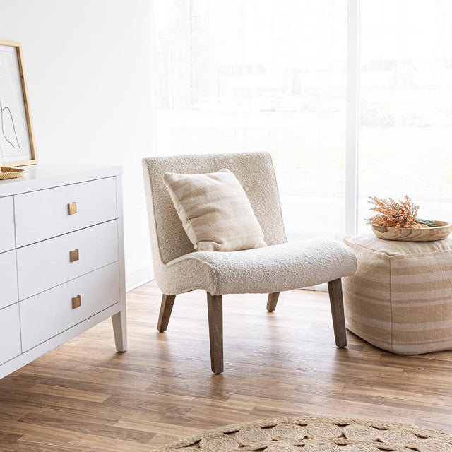Almond Accent Chair - Cream Boucle