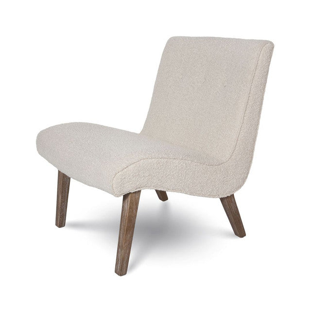 Almond Accent Chair - Cream Boucle