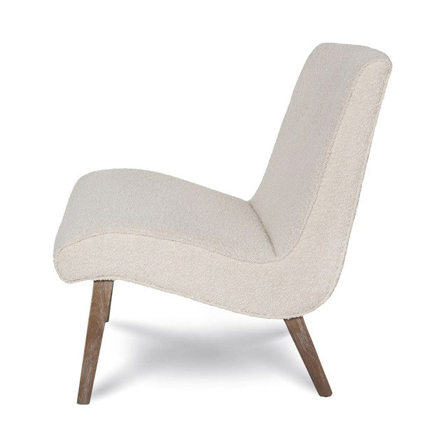 Almond Accent Chair - Cream Boucle