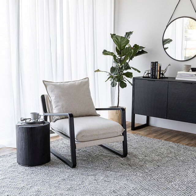 Belcarra Sling Chair - Dark Frame - Cream