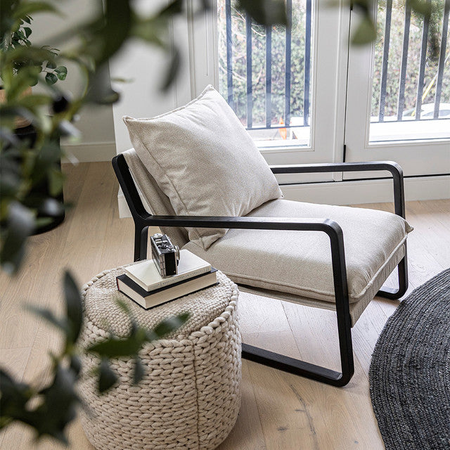 Belcarra Sling Chair - Dark Frame - Cream