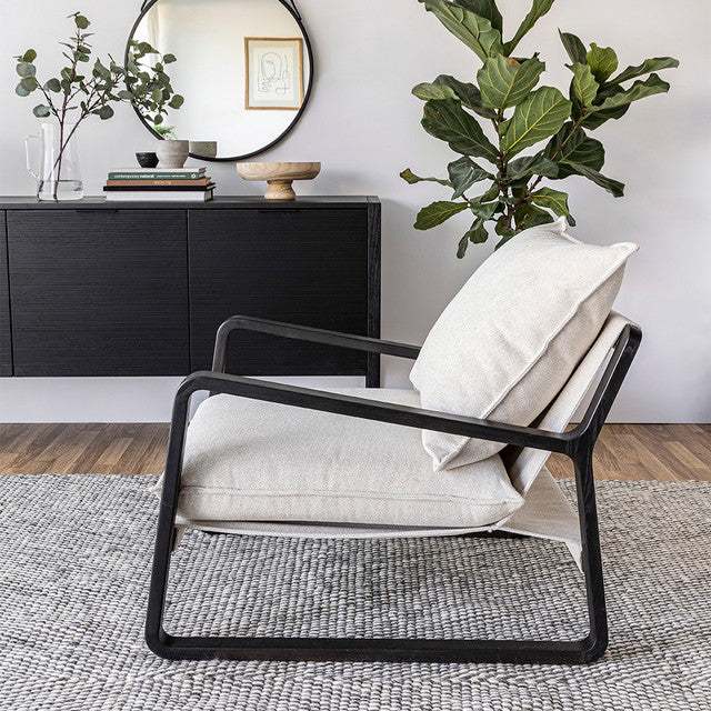 Belcarra Sling Chair - Dark Frame - Cream