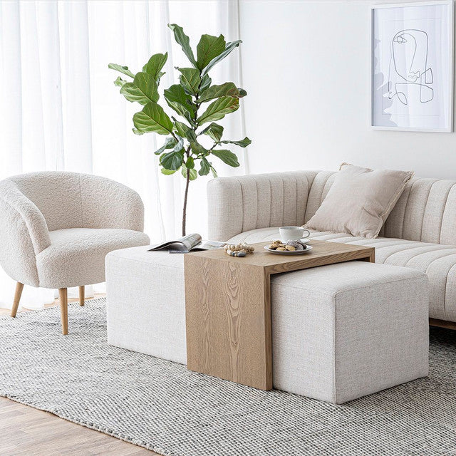 Forest Coffee Ottoman - Cream