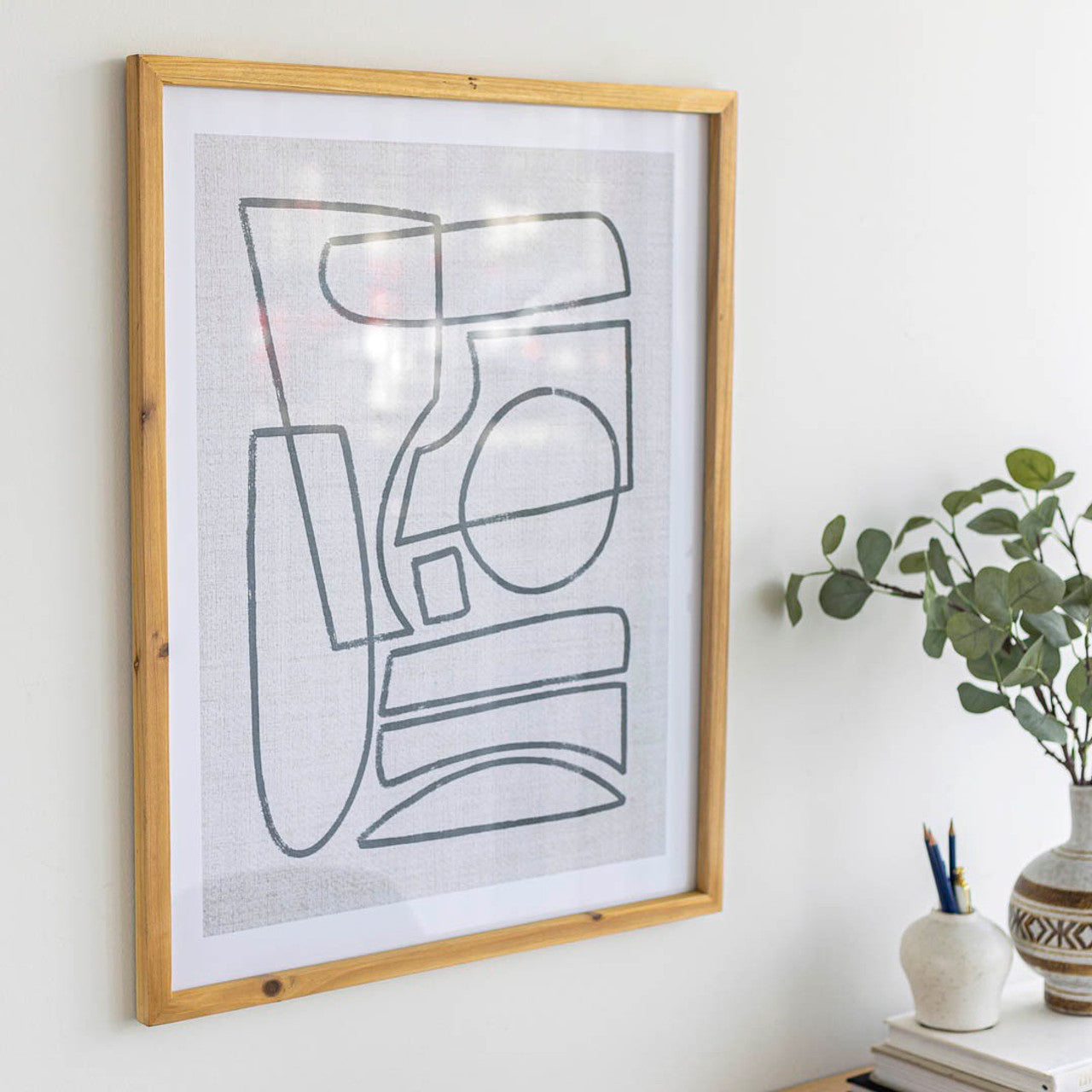 Abstract A Wall Decor - Natural Frame