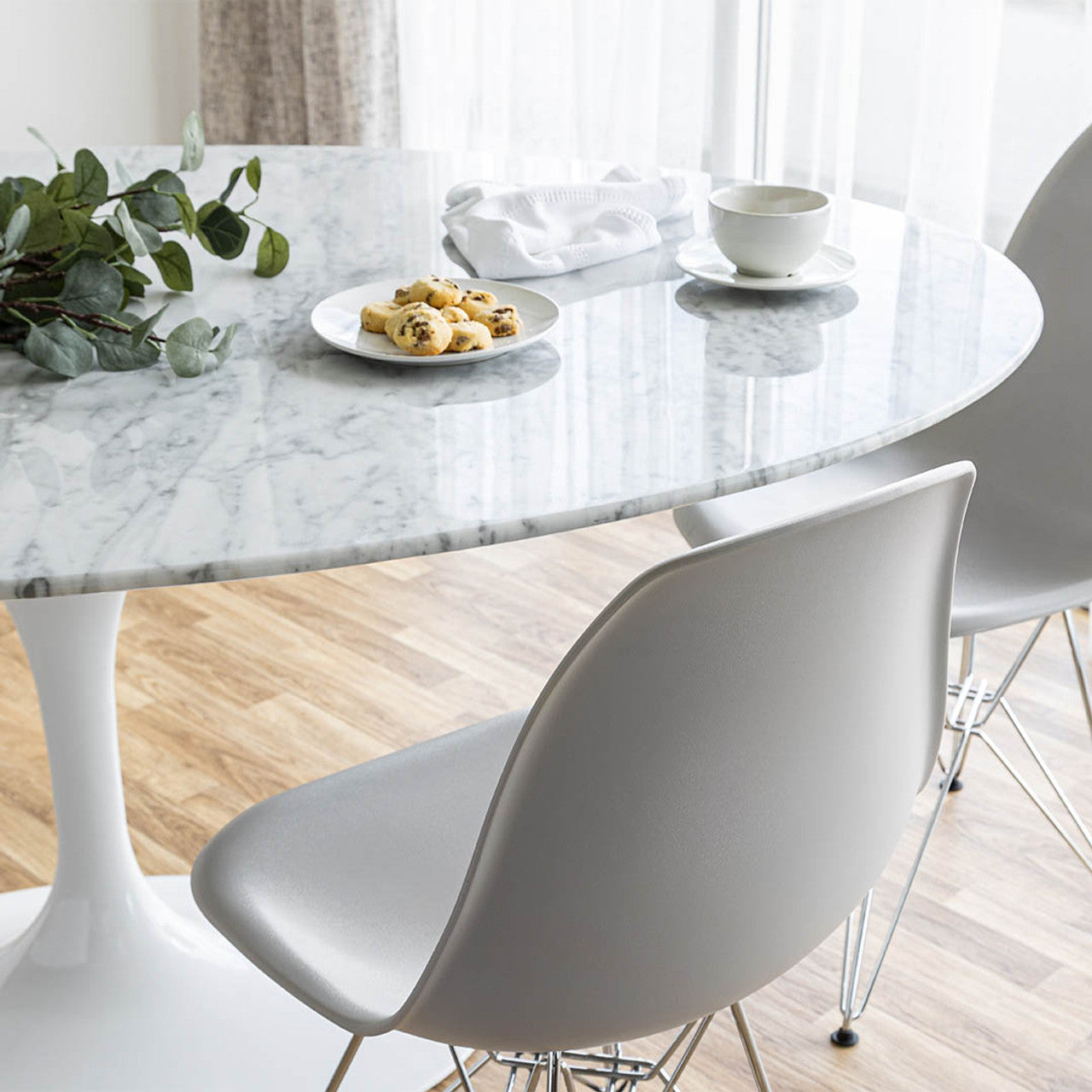 Fairview Chair - Grey Seat Chrome Base