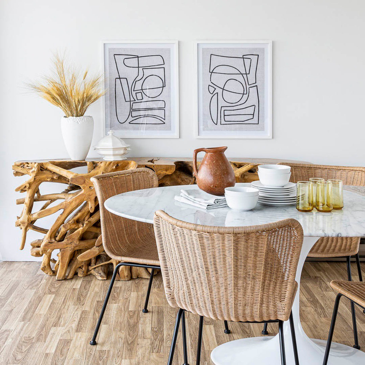 Abstract B Wall Decor - White Frame