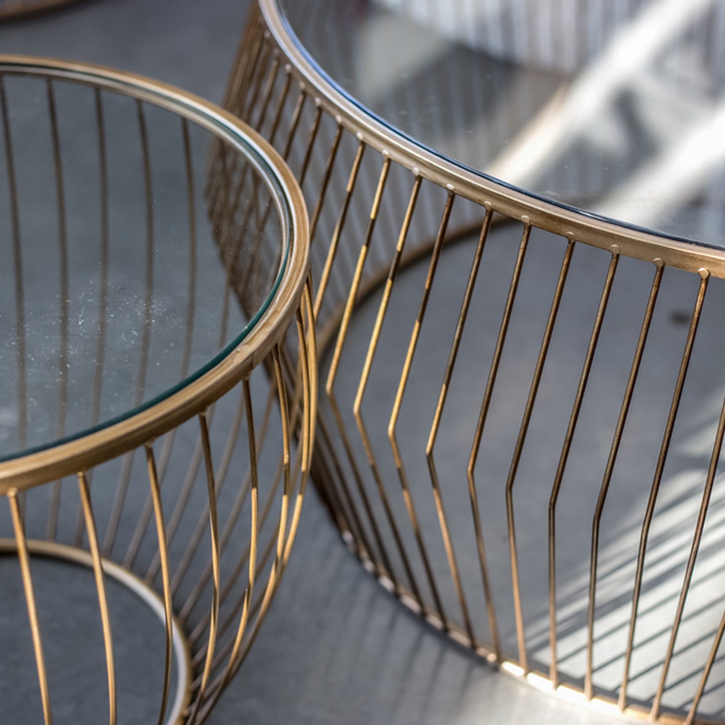 Capilano Glass Tables - Gold (Set of 2)