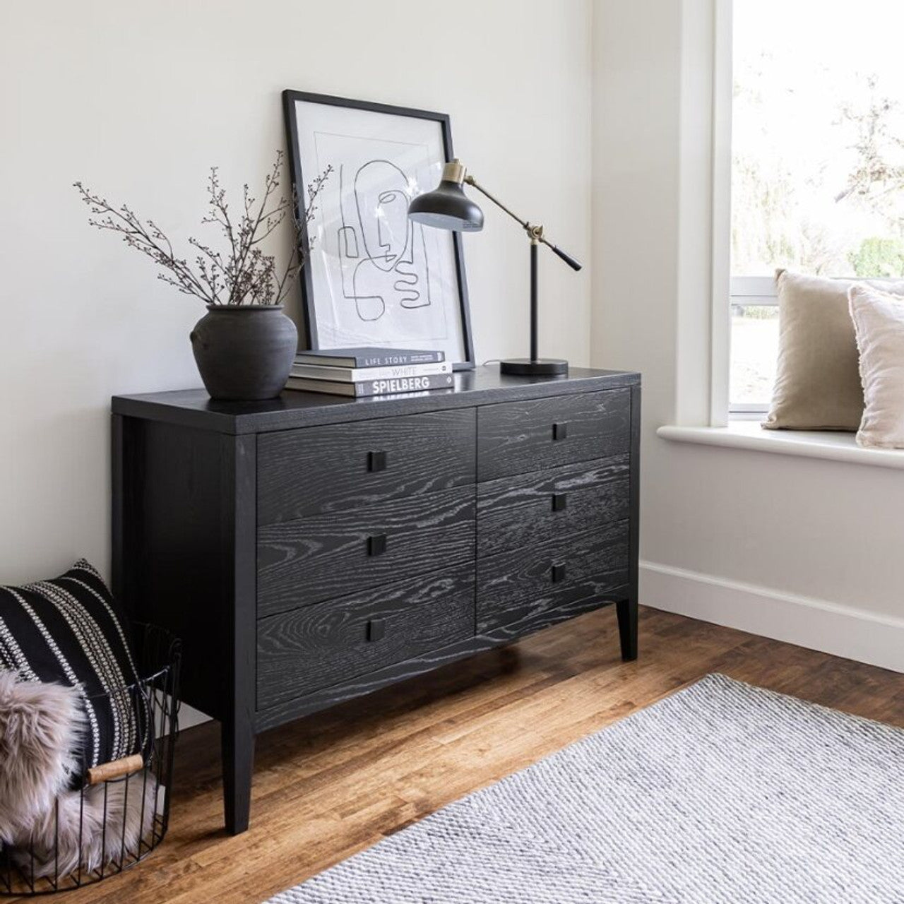 Sunset Drawer Dresser - 6 Drawer - Black