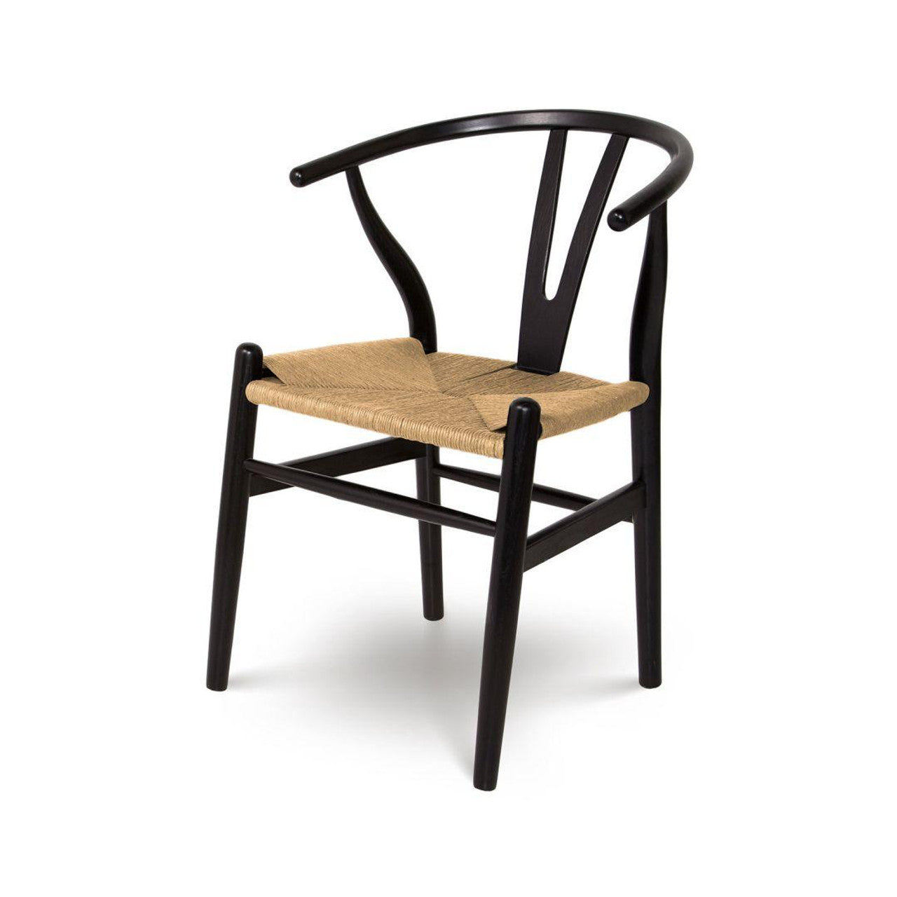 Frida Dining Chair - Black with Natural Seat