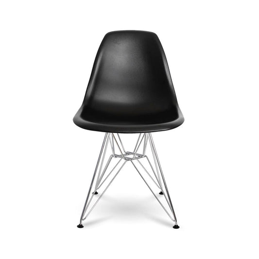 Fairview Chair - Black Seat Chrome Base