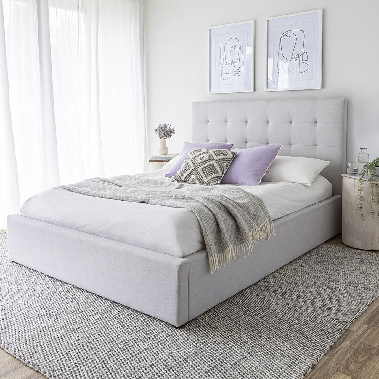 Jericho Queen Bed - Horizon Grey