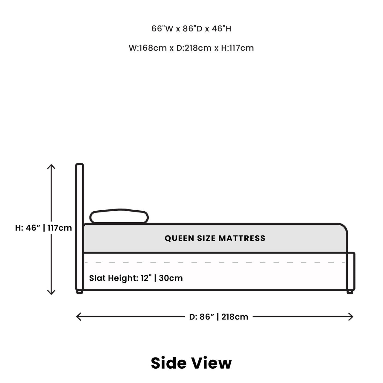 Jericho Queen Bed - Horizon Grey