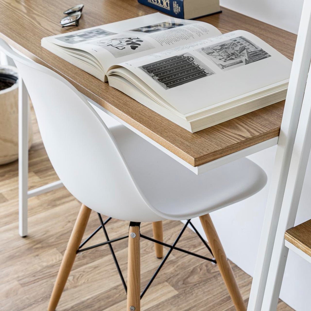 Fairview Chair - White Seat Wood Base