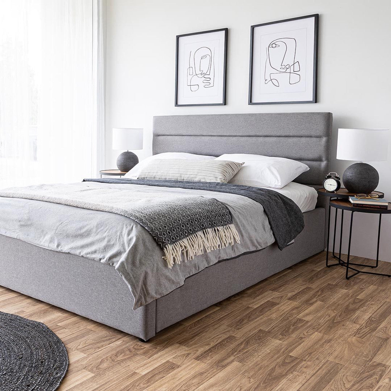 Seymour Queen Bed - Greige