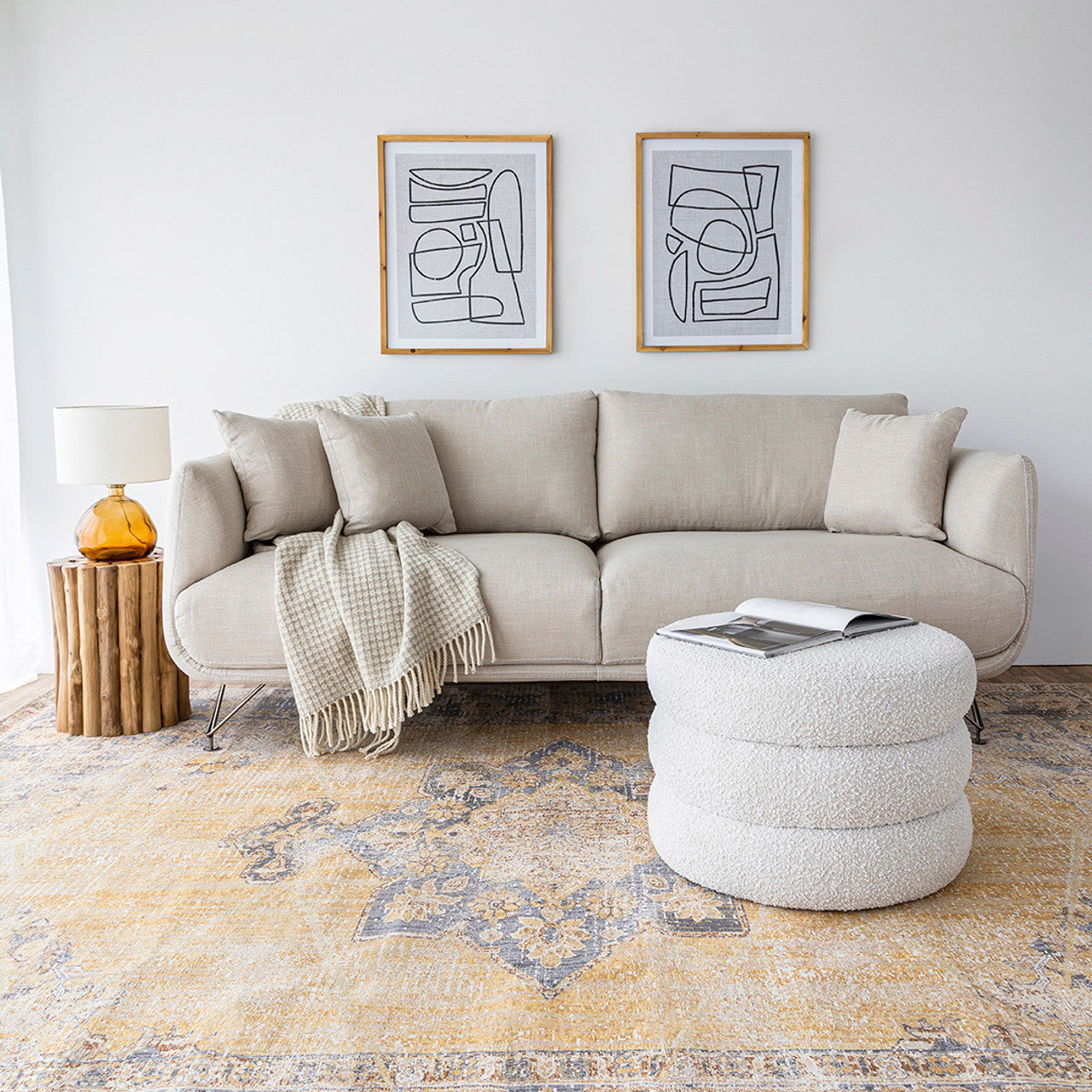 Abstract B Wall Decor - Natural Frame