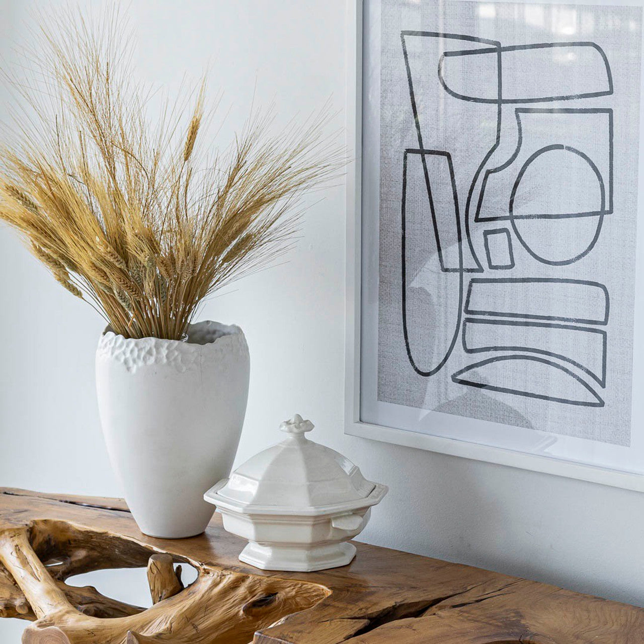 Abstract A Wall Decor - White Frame