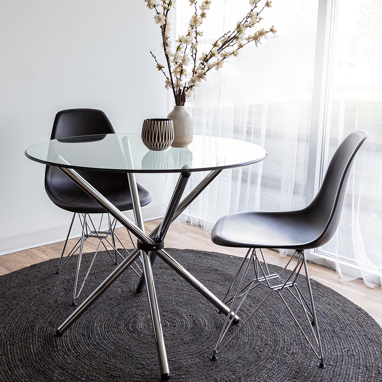 Fairview Chair - Black Seat Chrome Base