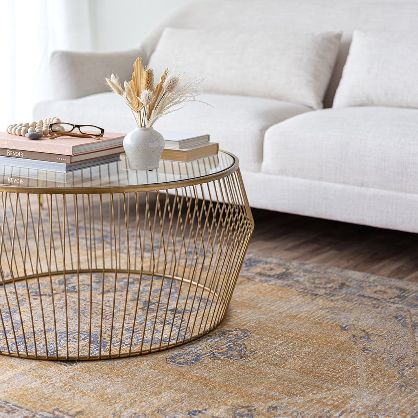 Capilano Wire Coffee Table - Light Gold