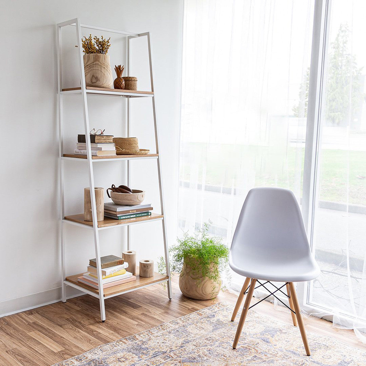 Fairview Chair - White Seat Wood Base