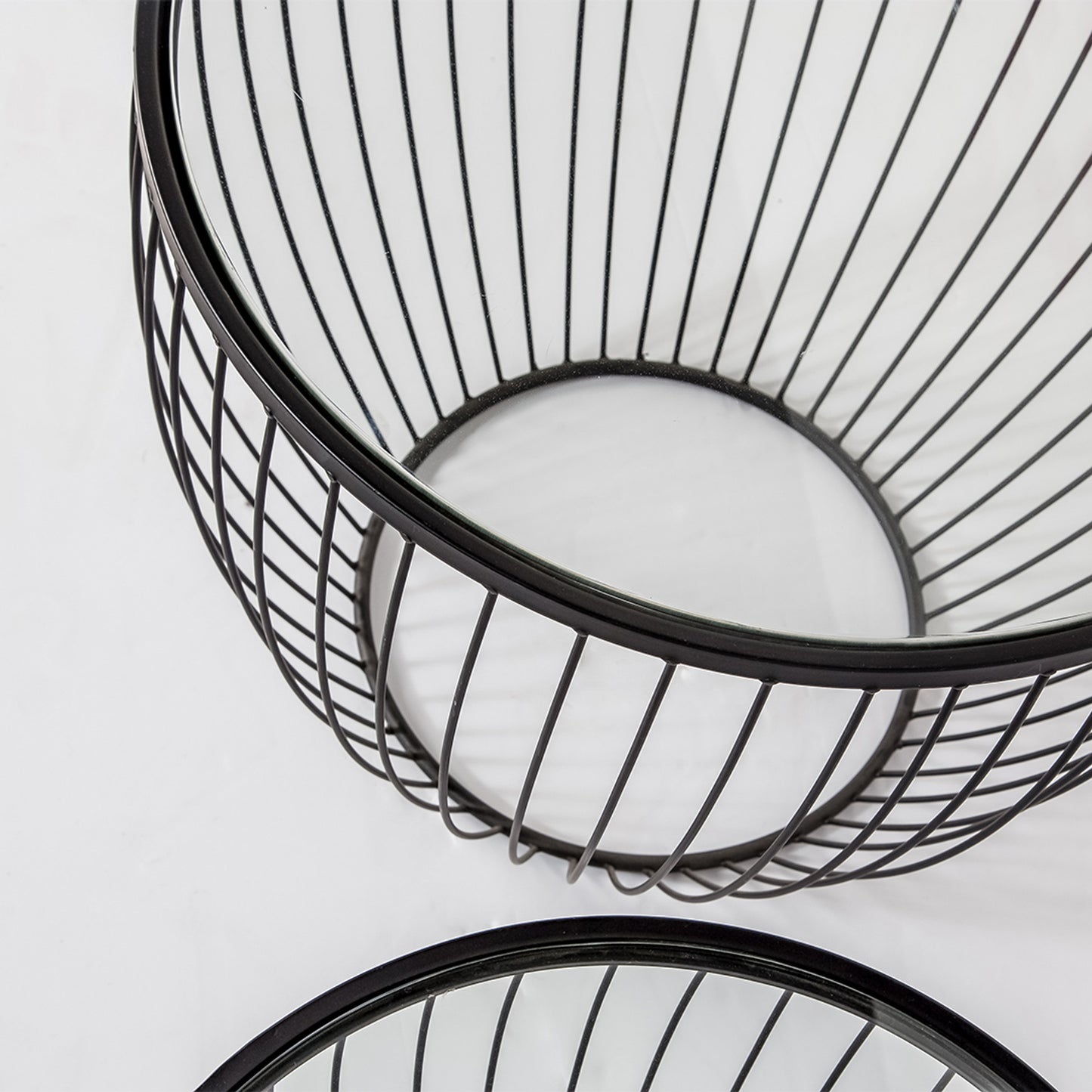 Capilano Glass Tables - Matte Black (Set of 2)