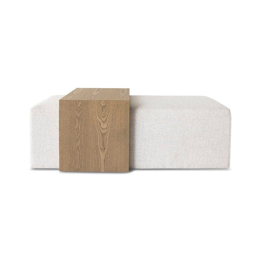 Forest Coffee Ottoman - Cream and Blonde Oak