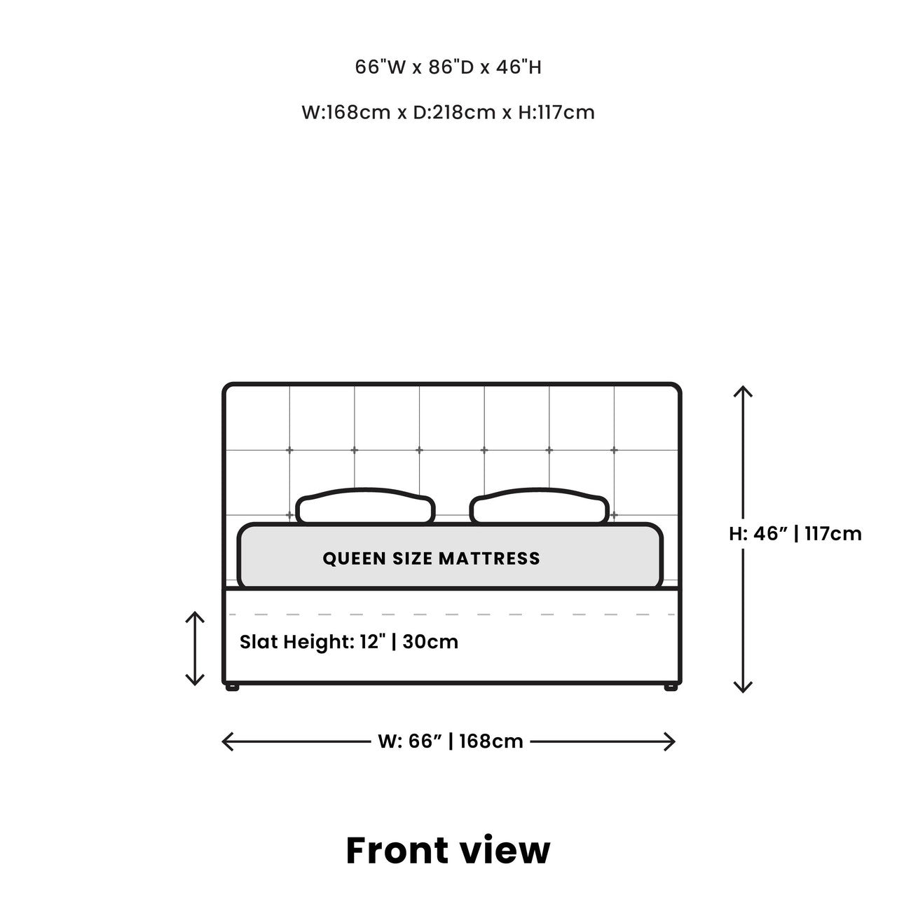 Jericho Queen Bed - Horizon Grey