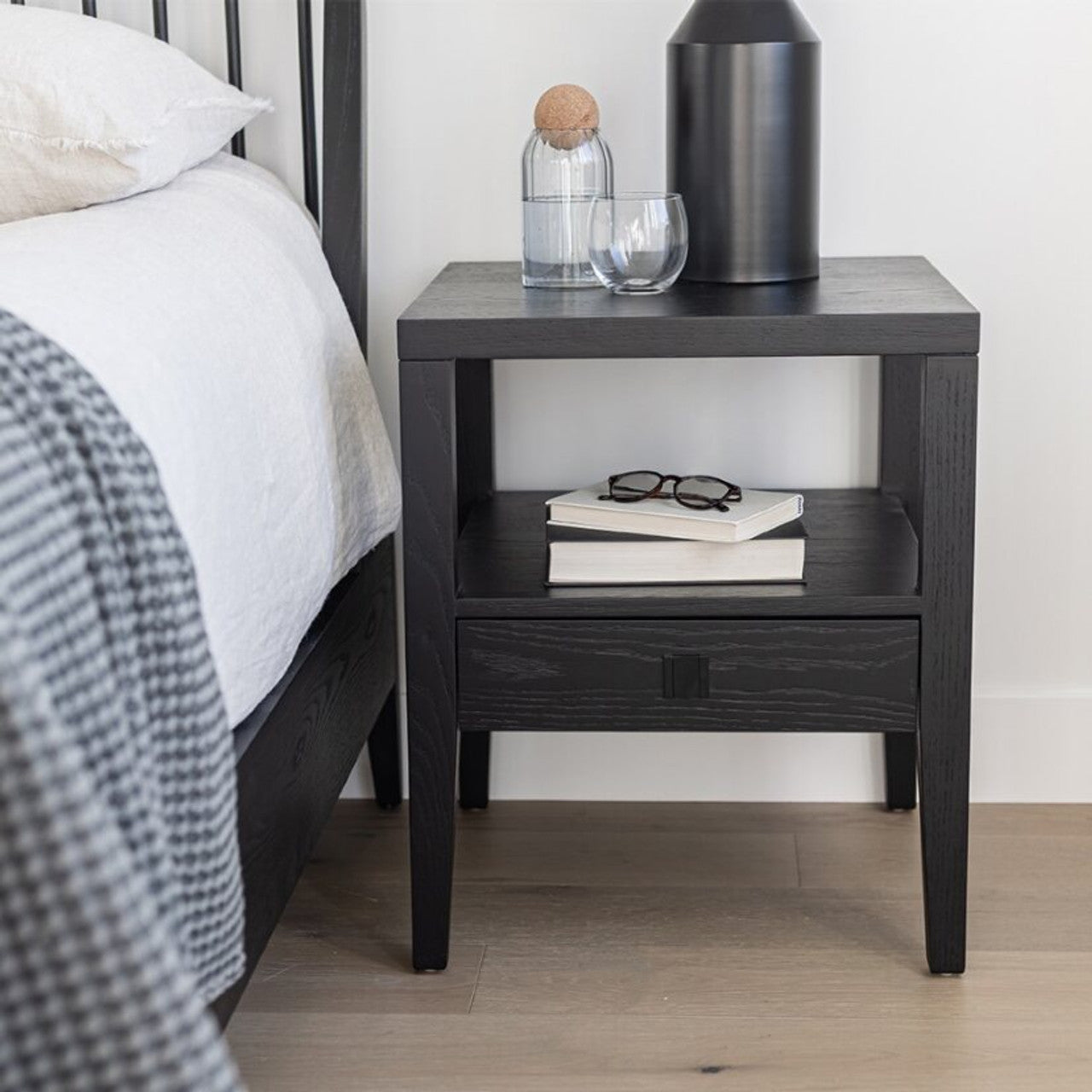 Sunset Drawer Accent Table - Black