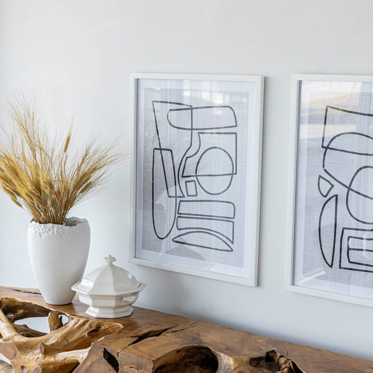 Abstract A Wall Decor - White Frame