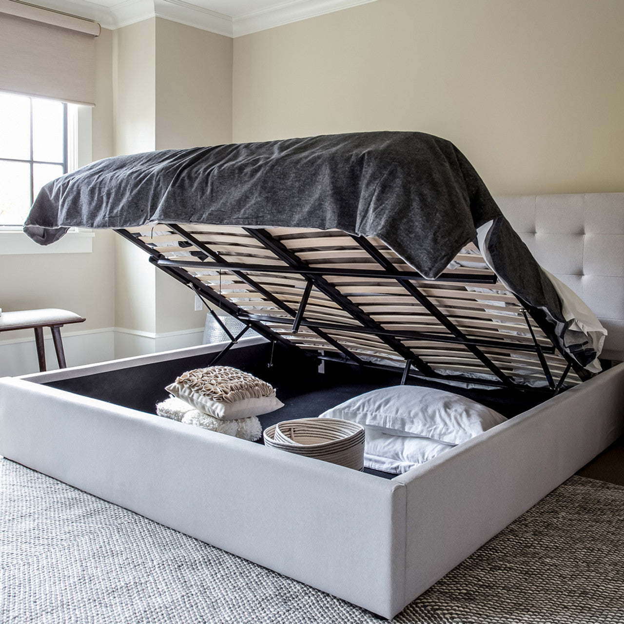 Jericho King Storage Bed - Horizon Grey