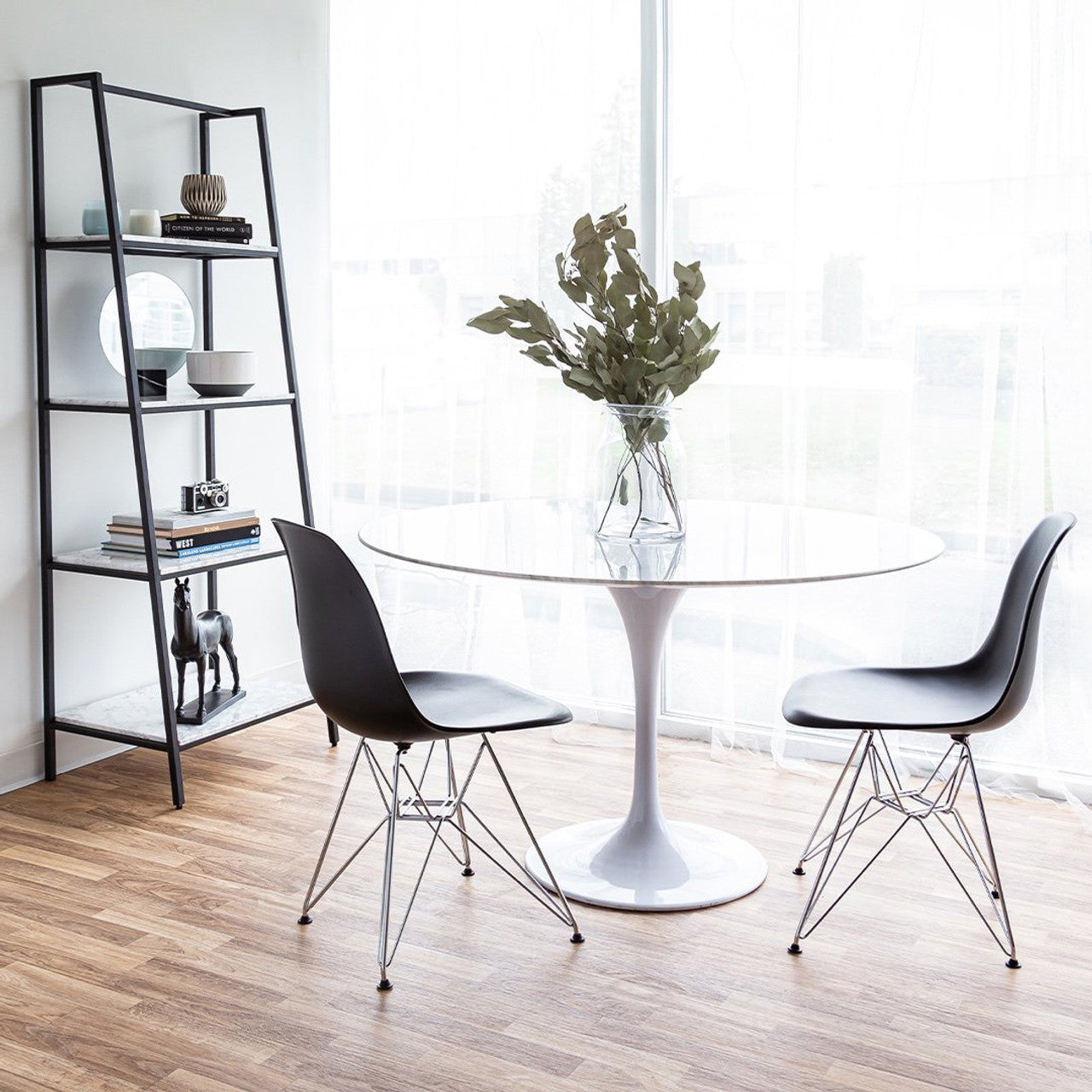 Fairview Chair - Black Seat Chrome Base