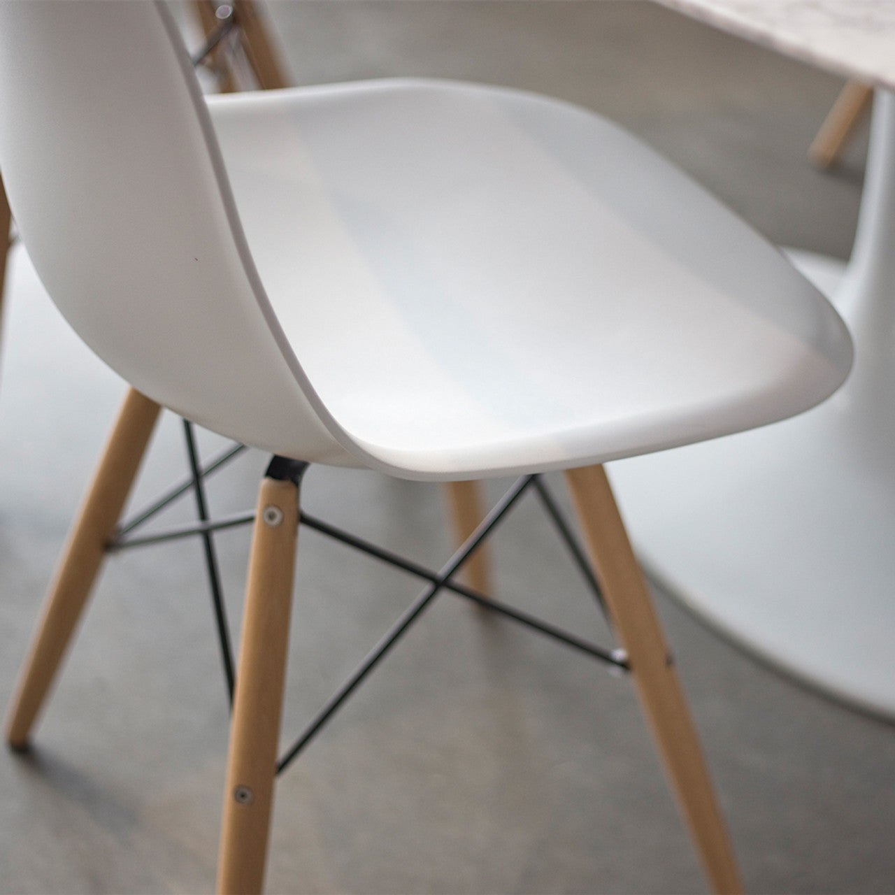 Fairview Chair - White Seat Wood Base