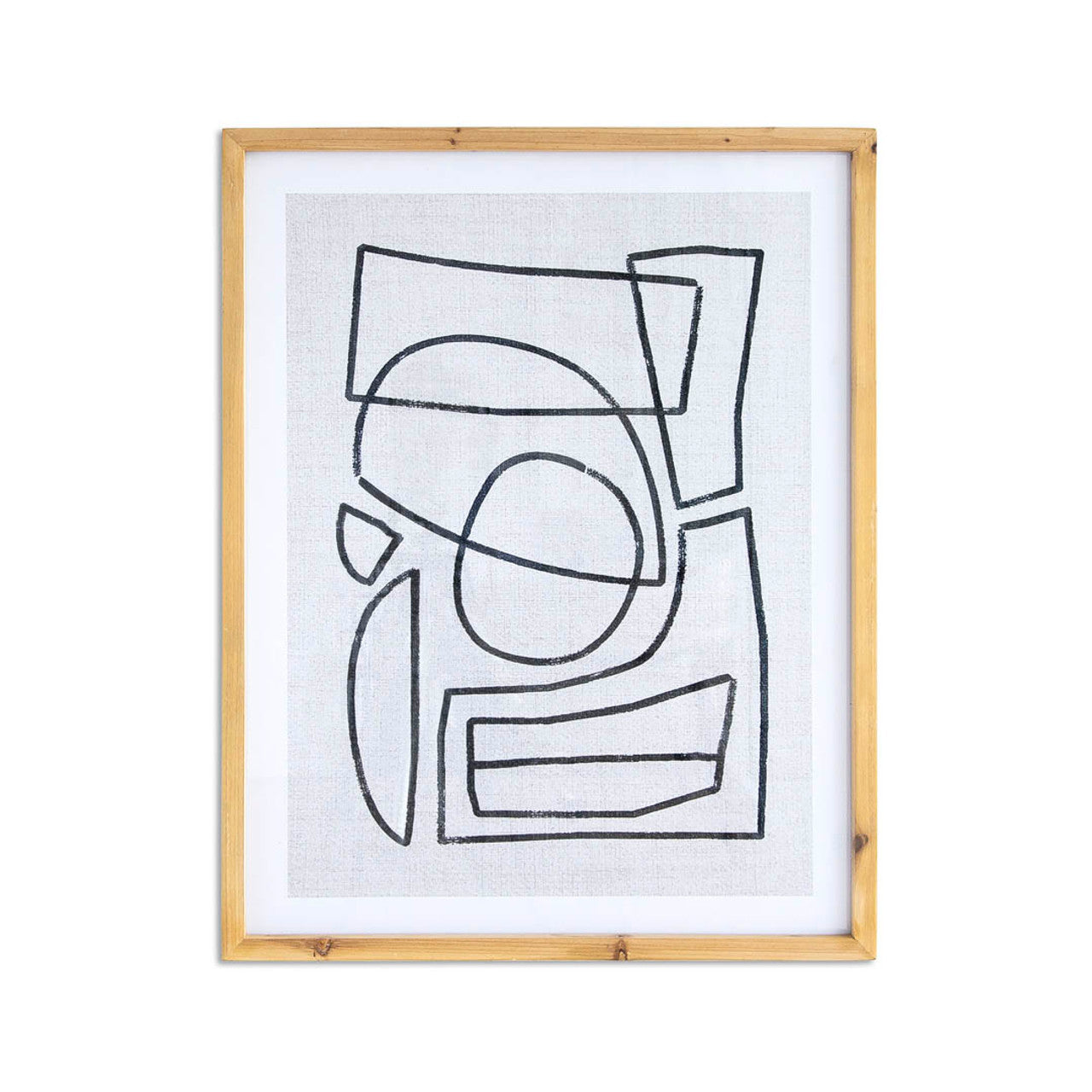Abstract B Wall Decor - Natural Frame