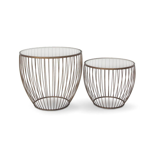 Capilano Glass Tables - Gold (Set of 2)