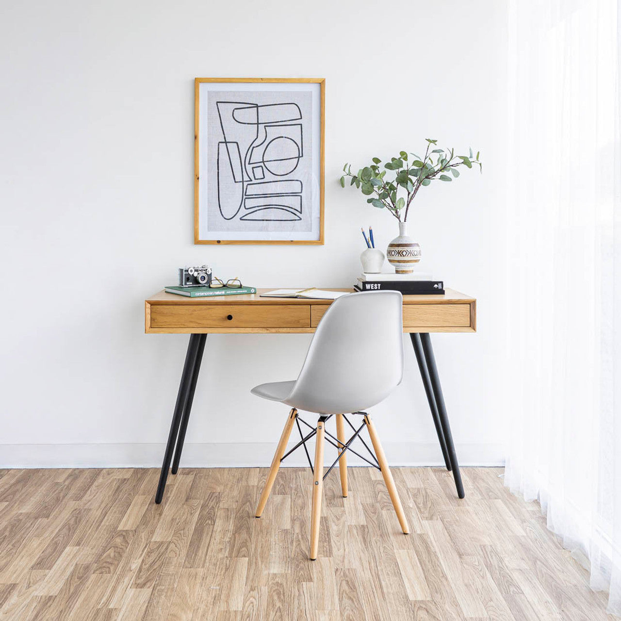 Abstract A Wall Decor - Natural Frame