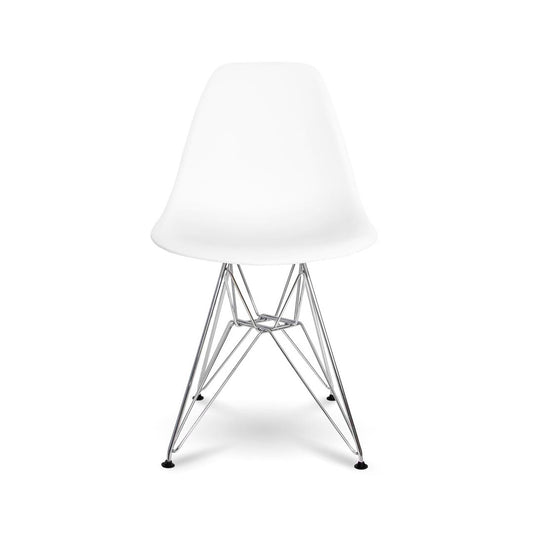 Fairview Chair - White Seat Chrome Base