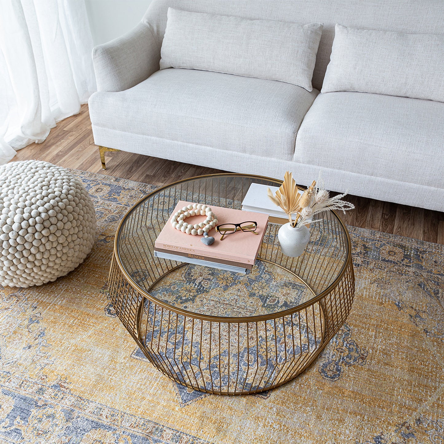 Capilano Wire Coffee Table - Light Gold